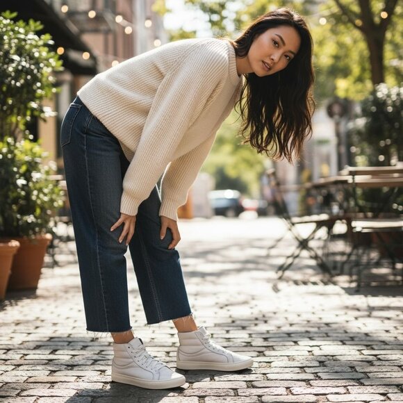 COACH Women's White Leather High Top Sneakers Leopard Print Lining Size 8M - Picture 2 of 14